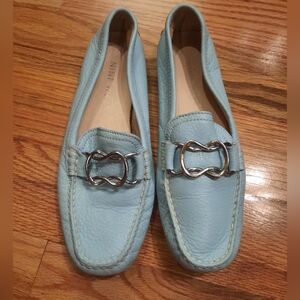 Nine West Light Blue Loafers - Size 5‎ - Metal Accents
